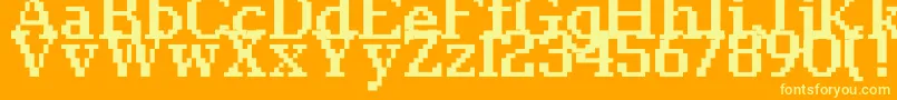 Fonte Classic1065 – fontes amarelas em um fundo laranja