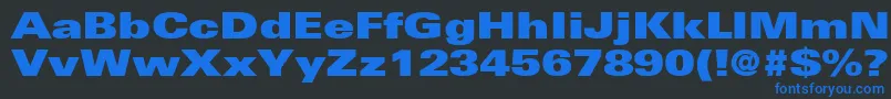 Шрифт NovaUltraExpandedSsiExtraBlackExpanded – синие шрифты на чёрном фоне