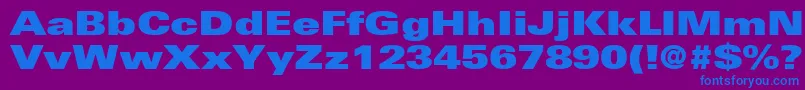 Шрифт NovaUltraExpandedSsiExtraBlackExpanded – синие шрифты на фиолетовом фоне