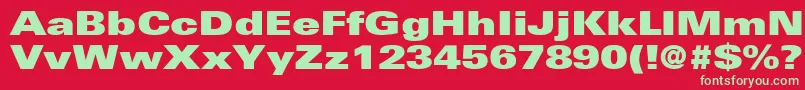 NovaUltraExpandedSsiExtraBlackExpanded-Schriftart – Grüne Schriften auf rotem Hintergrund
