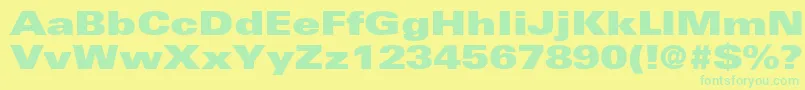 Шрифт NovaUltraExpandedSsiExtraBlackExpanded – зелёные шрифты на жёлтом фоне