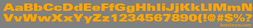 NovaUltraExpandedSsiExtraBlackExpanded-Schriftart – Orangefarbene Schriften auf grauem Hintergrund