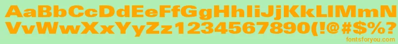 NovaUltraExpandedSsiExtraBlackExpanded-Schriftart – Orangefarbene Schriften auf grünem Hintergrund