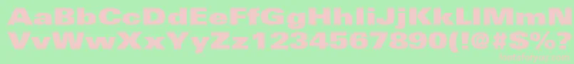 NovaUltraExpandedSsiExtraBlackExpanded-fontti – vaaleanpunaiset fontit vihreällä taustalla