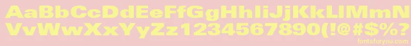 Weitere Informationen zur NovaUltraExpandedSsiExtraBlackExpanded-Schriftart NovaUltraExpandedSsiExtraBlackExpanded-Schriftart – Gelbe Schriften auf rosa Hintergrund