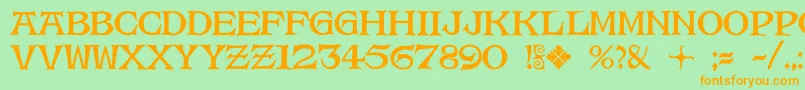 Magda Font – Orange Fonts on Green Background