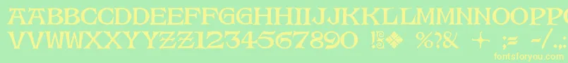 Magda Font – Yellow Fonts on Green Background