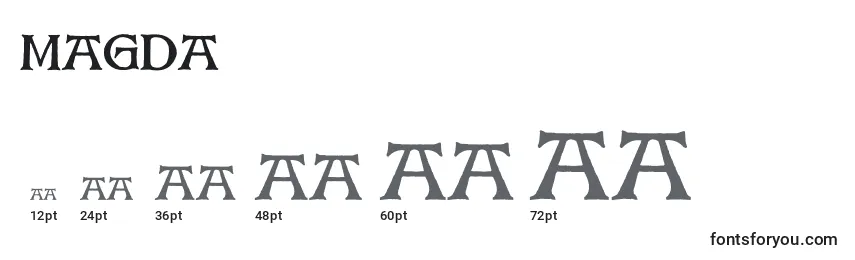 Размеры шрифта Magda