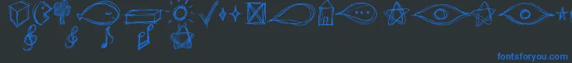 GoAroundTheBooksSymbols Font – Blue Fonts on Black Background