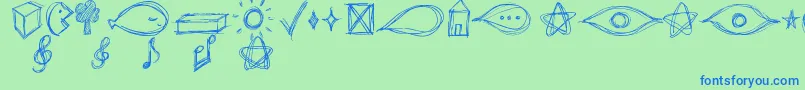 GoAroundTheBooksSymbols Font – Blue Fonts on Green Background