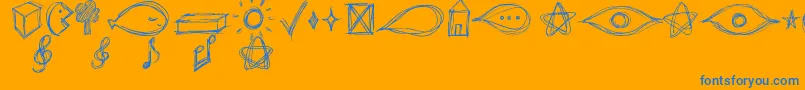 GoAroundTheBooksSymbols Font – Blue Fonts on Orange Background