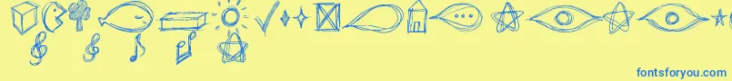 GoAroundTheBooksSymbols Font – Blue Fonts on Yellow Background