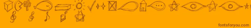 GoAroundTheBooksSymbols Font – Brown Fonts on Orange Background