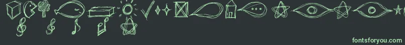 フォントGoAroundTheBooksSymbols – 黒い背景に緑の文字