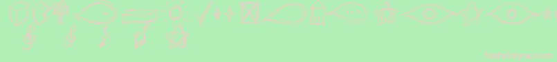 GoAroundTheBooksSymbols Font – Pink Fonts on Green Background