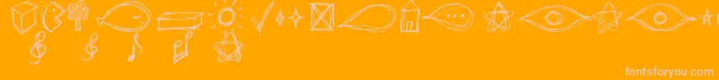 GoAroundTheBooksSymbols Font – Pink Fonts on Orange Background