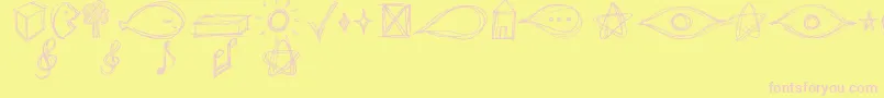 GoAroundTheBooksSymbols Font – Pink Fonts on Yellow Background