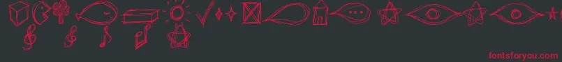 GoAroundTheBooksSymbols Font – Red Fonts on Black Background