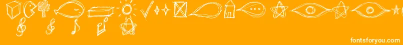 GoAroundTheBooksSymbols Font – White Fonts on Orange Background