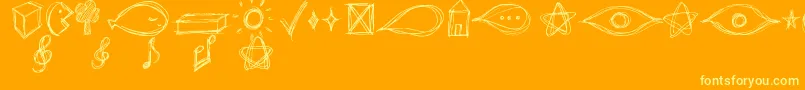 GoAroundTheBooksSymbols Font – Yellow Fonts on Orange Background