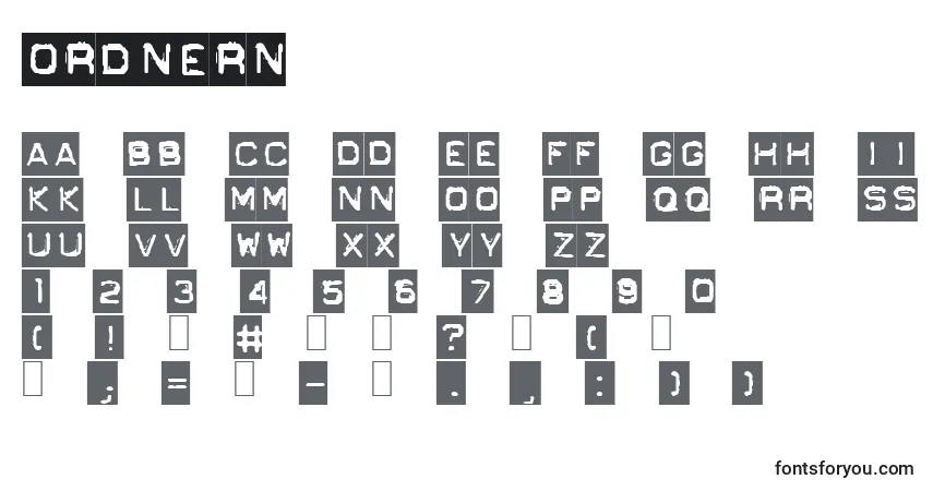 OrdnerNフォント–アルファベット、数字、特殊文字