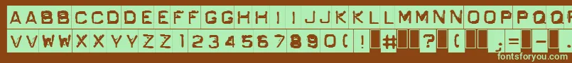 Шрифт OrdnerN – зелёные шрифты на коричневом фоне