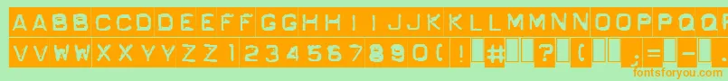 OrdnerN Font – Orange Fonts on Green Background