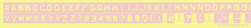 OrdnerN-fontti – vaaleanpunaiset fontit keltaisella taustalla
