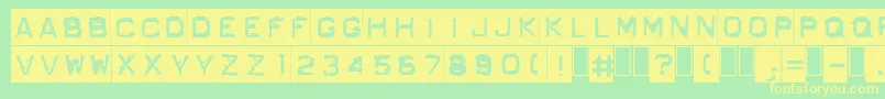 OrdnerN Font – Yellow Fonts on Green Background