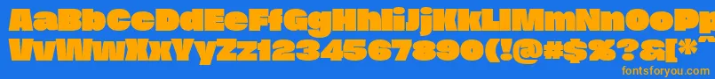 DueraExpablacPersonal Font – Orange Fonts on Blue Background