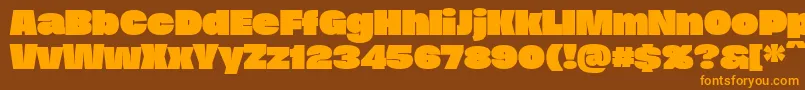 DueraExpablacPersonal-Schriftart – Orangefarbene Schriften auf braunem Hintergrund
