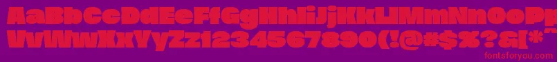 DueraExpablacPersonal Font – Red Fonts on Purple Background