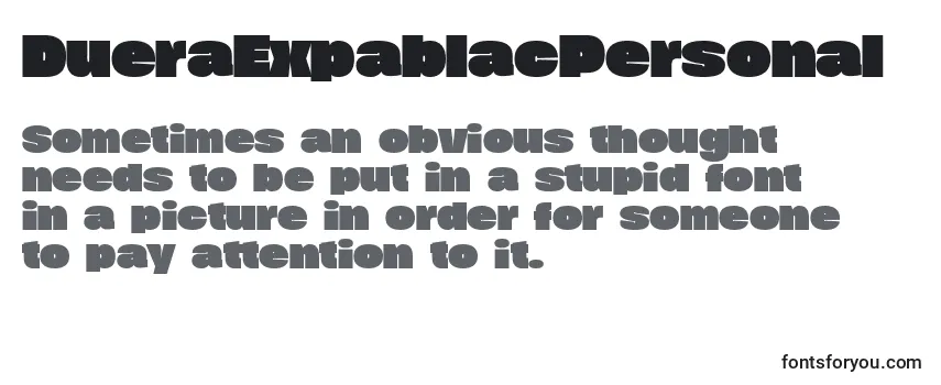 Review of the DueraExpablacPersonal Font