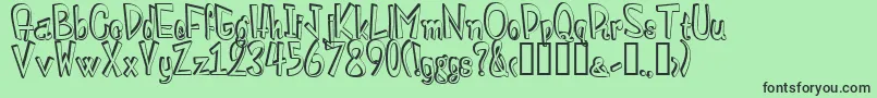 MonstroulaShadowTtDarkShadow1.0 Font – Black Fonts on Green Background
