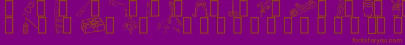 Fete-fontti – ruskeat fontit violetilla taustalla