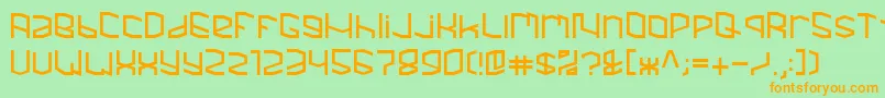 Mighty Font – Orange Fonts on Green Background