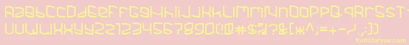 Mighty Font – Yellow Fonts on Pink Background