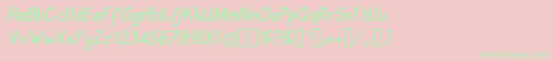 Babii Font – Green Fonts on Pink Background