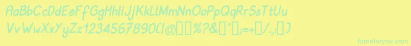 Czcionka Babii – zielone czcionki na żółtym tle