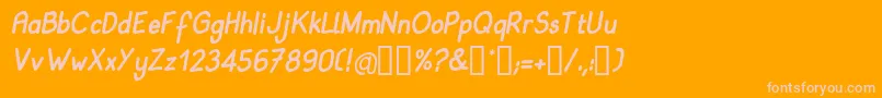 Babii Font – Pink Fonts on Orange Background