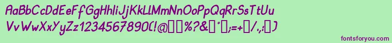 Babii Font – Purple Fonts on Green Background