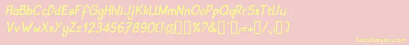 Babii Font – Yellow Fonts on Pink Background