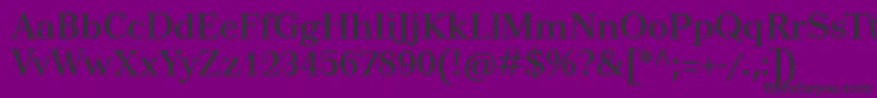 Fonte Tusartext – fontes pretas em um fundo violeta