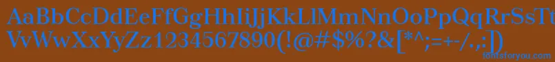 Tusartext Font – Blue Fonts on Brown Background