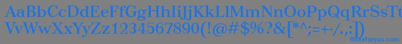 フォントTusartext – 灰色の背景に青い文字