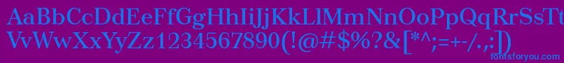 Tusartext-Schriftart – Blaue Schriften auf violettem Hintergrund
