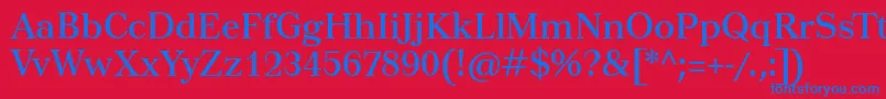 Tusartext-fontti – siniset fontit punaisella taustalla