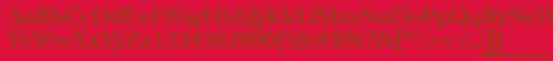 Tusartext-fontti – ruskeat fontit punaisella taustalla