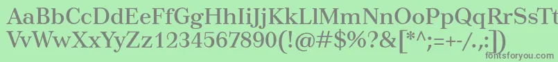 フォントTusartext – 緑の背景に灰色の文字