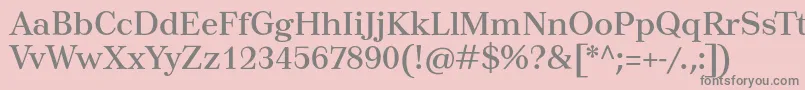 フォントTusartext – ピンクの背景に灰色の文字